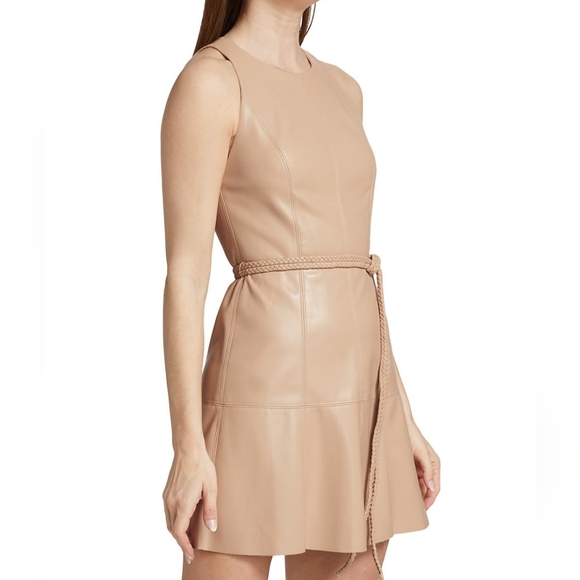 NWT Alice + Olivia Leandra Vegan Leather Minidress - Picture 4 of 7